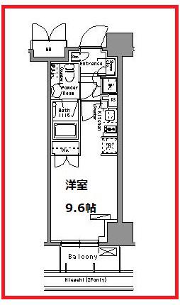パークアクシス台東根岸(ワンルーム/6階)の間取り写真