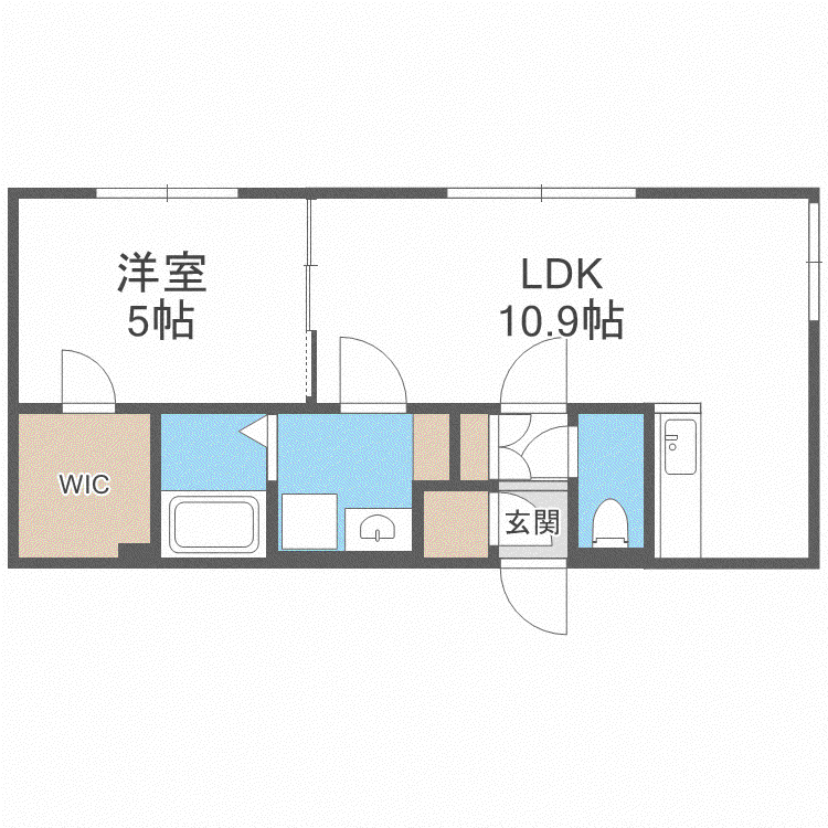 ステラ幌西(1LDK/2階)の間取り写真