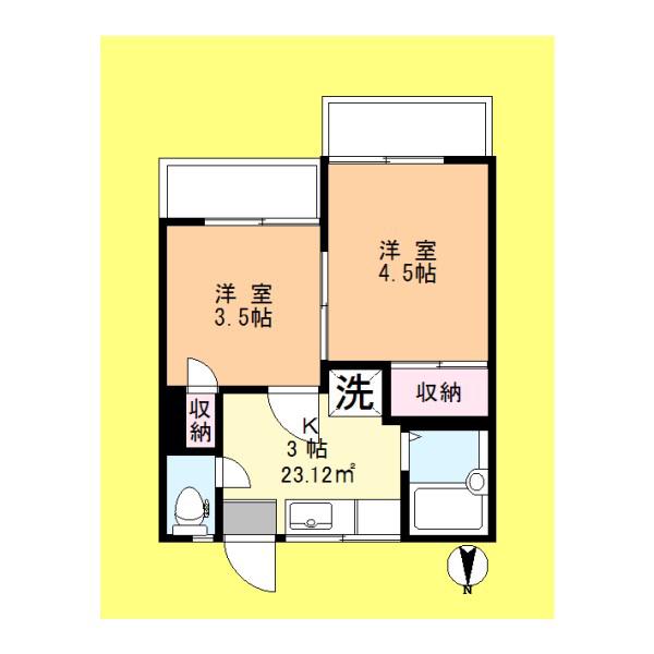 綾瀬3丁目マンション(2K/3階)の間取り写真