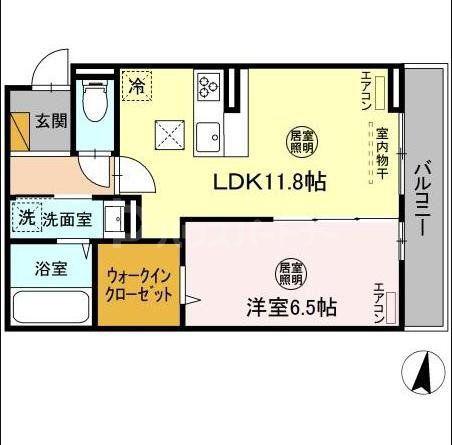 アメニティ本千葉(1LDK/3階)の間取り写真