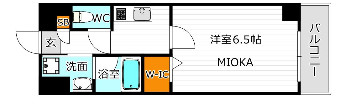 サンシティ杭全V(1K/6階)の間取り写真