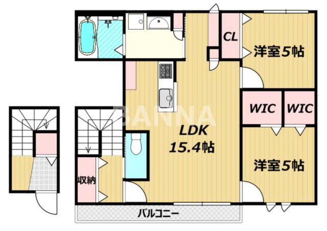 メゾンM.M.M(2LDK/2階)の間取り写真