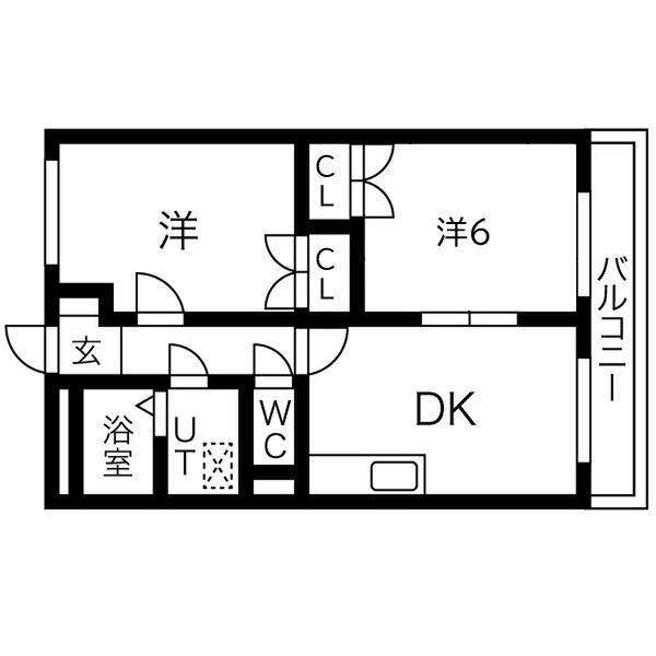 コスモハイツ(2DK/3階)の間取り写真