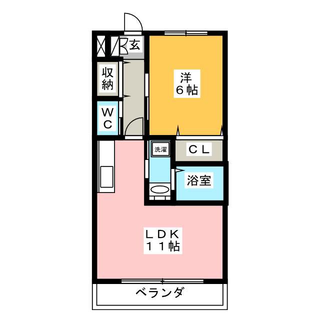 コーポミツワVI(1LDK/2階)の間取り写真
