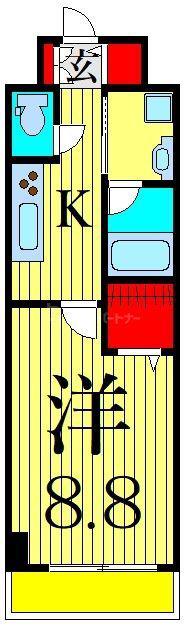 EAU・CIAIR(1K/2階)の間取り写真