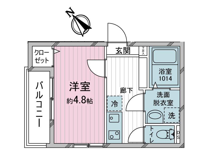 クレスト西川越(1K/1階)の間取り写真