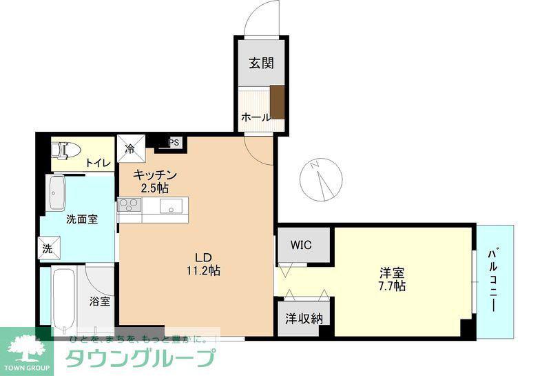 ボヌール(1LDK/3階)の間取り写真