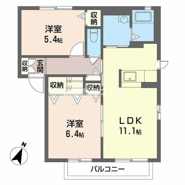 SEASON II(2LDK/2階)の間取り写真
