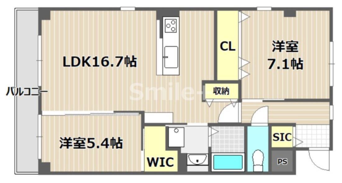 クレセント中仙道VI(2LDK/2階)の間取り写真