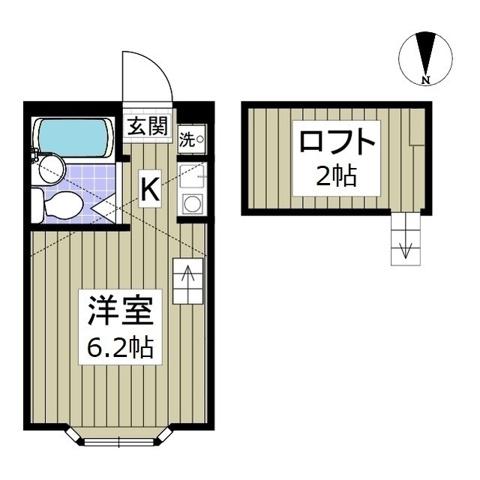 メゾンK&S(ワンルーム/1階)の間取り写真