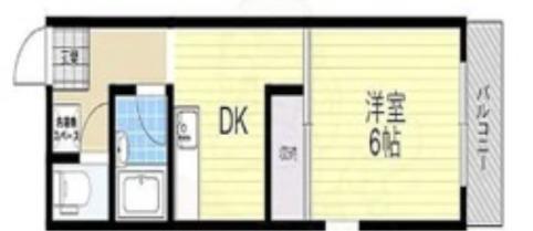 リアライズ蛍池(1DK/4階)の間取り写真