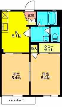 サンモール駿河台(2K/1階)の間取り写真