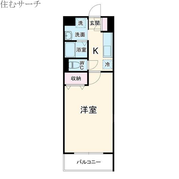 ベレッツァ四日市ときわ(1K/1階)の間取り写真