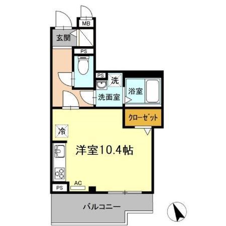 マモリエ(ワンルーム/3階)の間取り写真