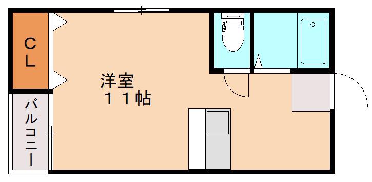 ロイヤルパレス井尻(ワンルーム/1階)の間取り写真