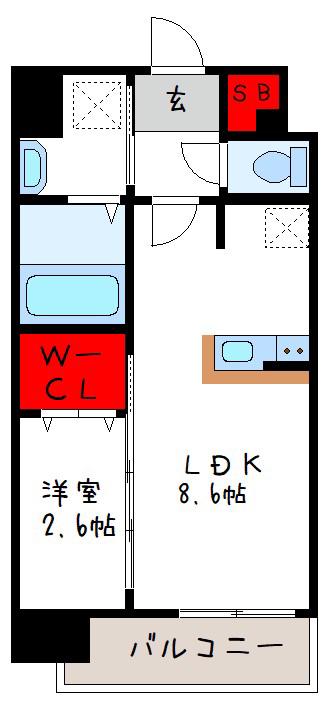 ファステート東大阪アダマス(1LDK/6階)の間取り写真