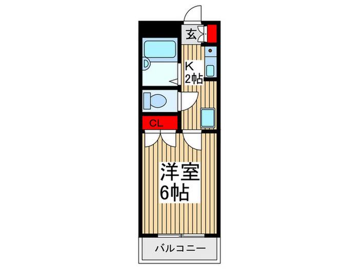 マンションひなげし(1K/1階)の間取り写真
