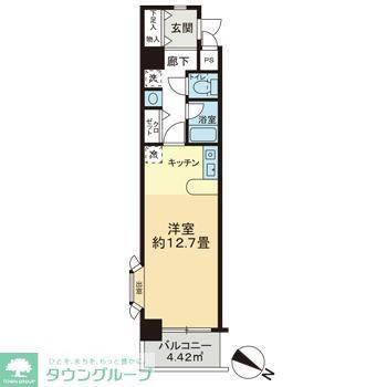 ラシュレ三鷹(ワンルーム/3階)の間取り写真