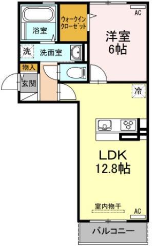 キャトルセゾン(1LDK/2階)の間取り写真