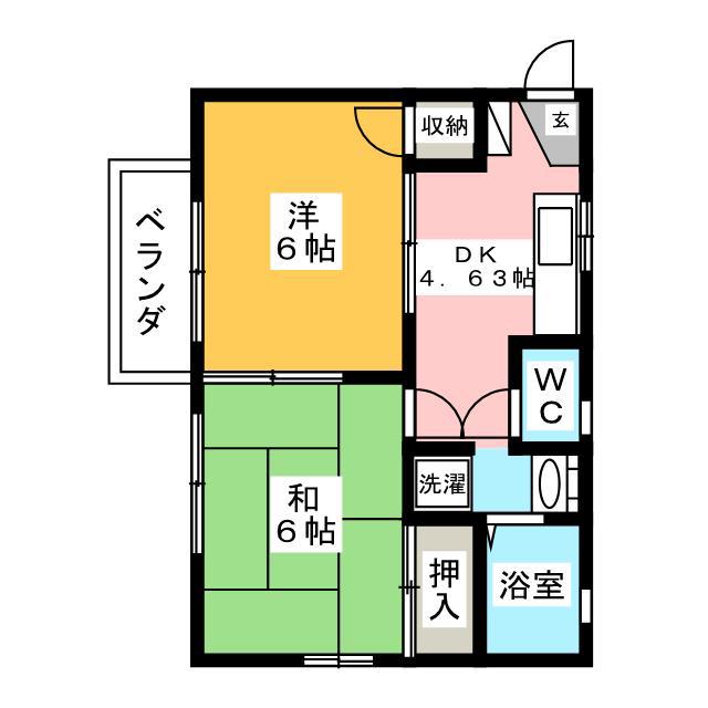 イズミハイツ(2DK/2階)の間取り写真