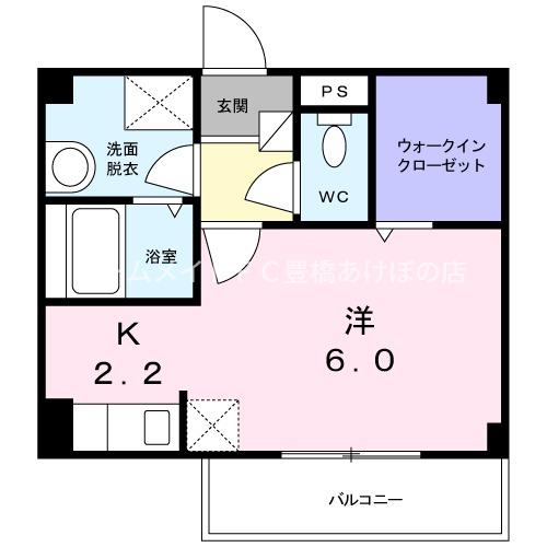 エスト・ボヌール(1K/1階)の間取り写真
