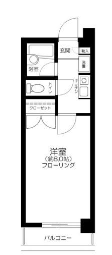 ラ・リーヴ氷川台(1K/6階)の間取り写真