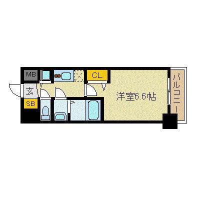 プレサンス名古屋STATIONフレア(1K/11階)の間取り写真