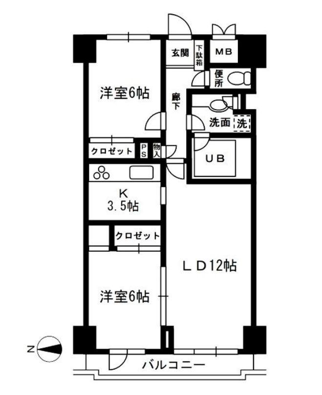 レジディア目白(2LDK/3階)の間取り写真