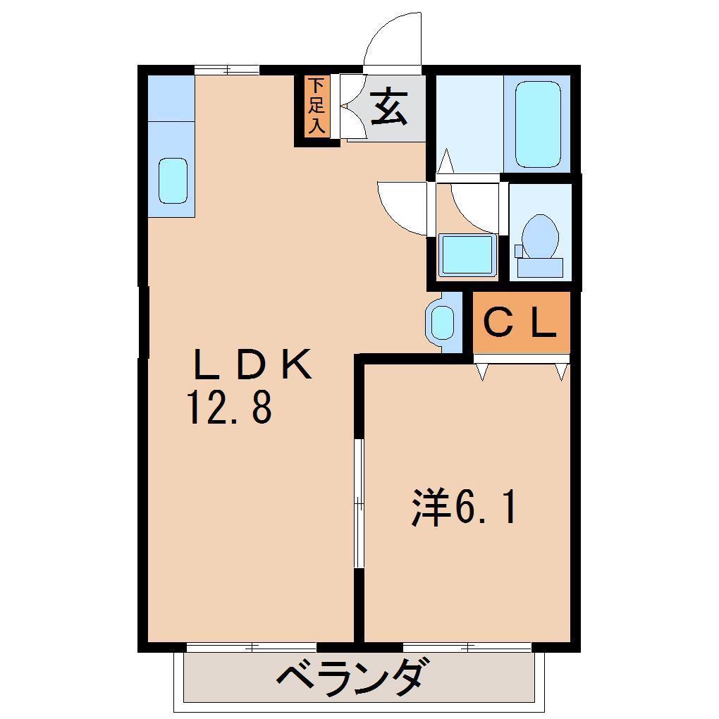 コスモスハイツIII(1LDK/1階)の間取り写真