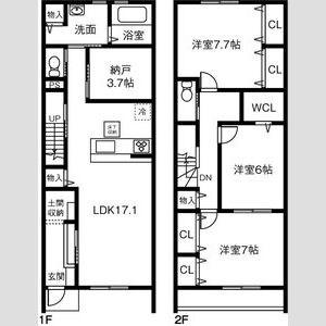 B.きらら(3SLDK/1階)の間取り写真