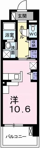 クレール姫路(1K/2階)の間取り写真