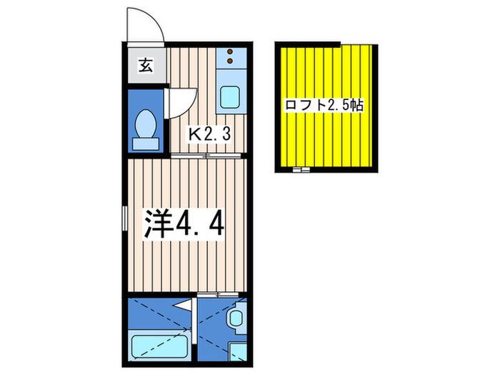 HERMITAGE DE YOKOSUKA KINUGASA(1K/2階)の間取り写真
