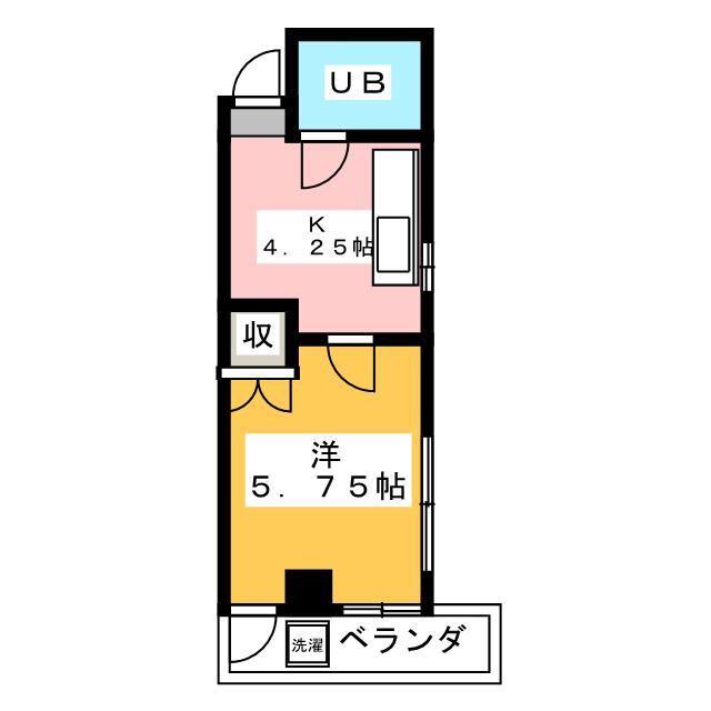 宮沢ハイツ(1K/3階)の間取り写真