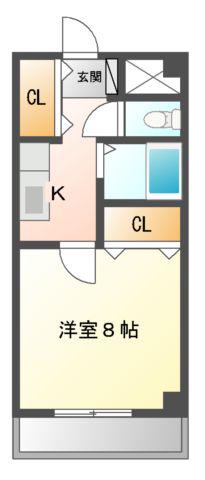 第2メゾンドオクノ(1K/2階)の間取り写真