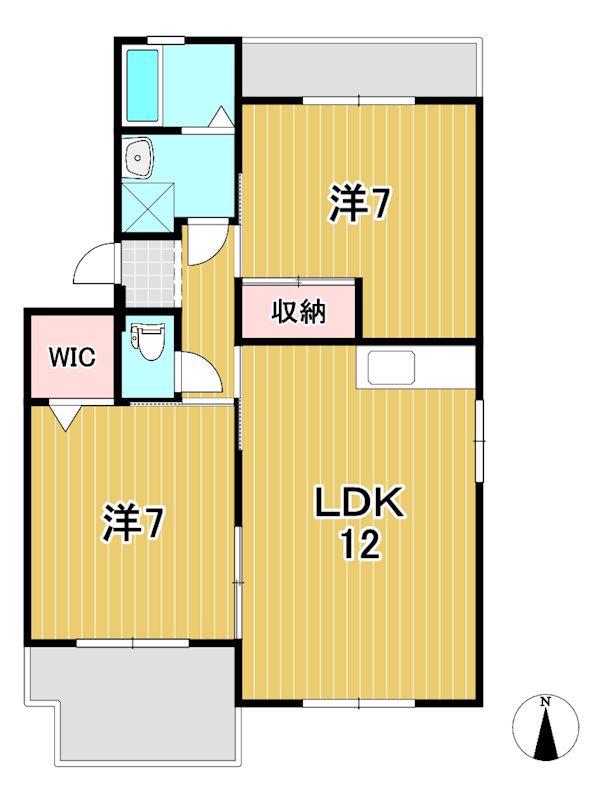 サンハイツ大みか(2LDK/3階)の間取り写真