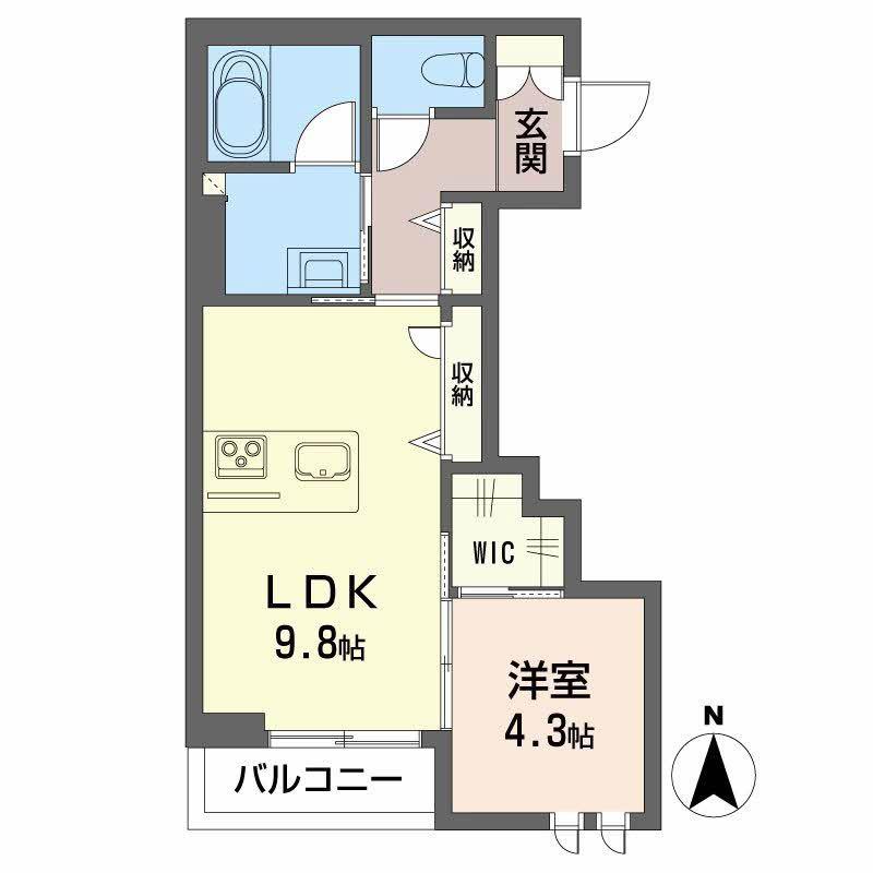 グレイス東峯(1LDK/1階)の間取り写真