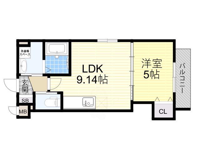グランパシフィック長橋スクエアⅡ(1LDK/1階)の間取り写真