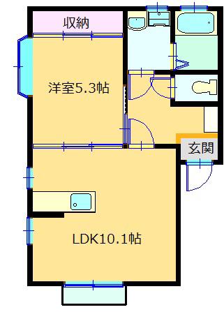 コーポ永和(1LDK/2階)の間取り写真