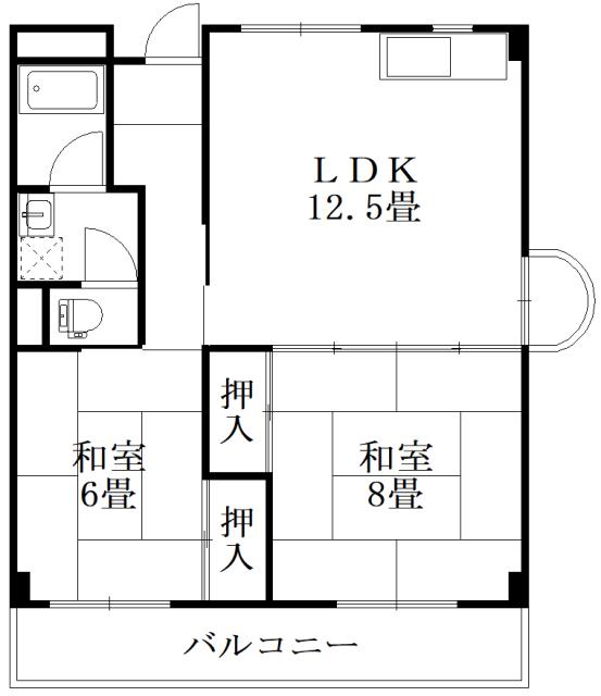 第2 サニーハイツ(2LDK/3階)の間取り写真