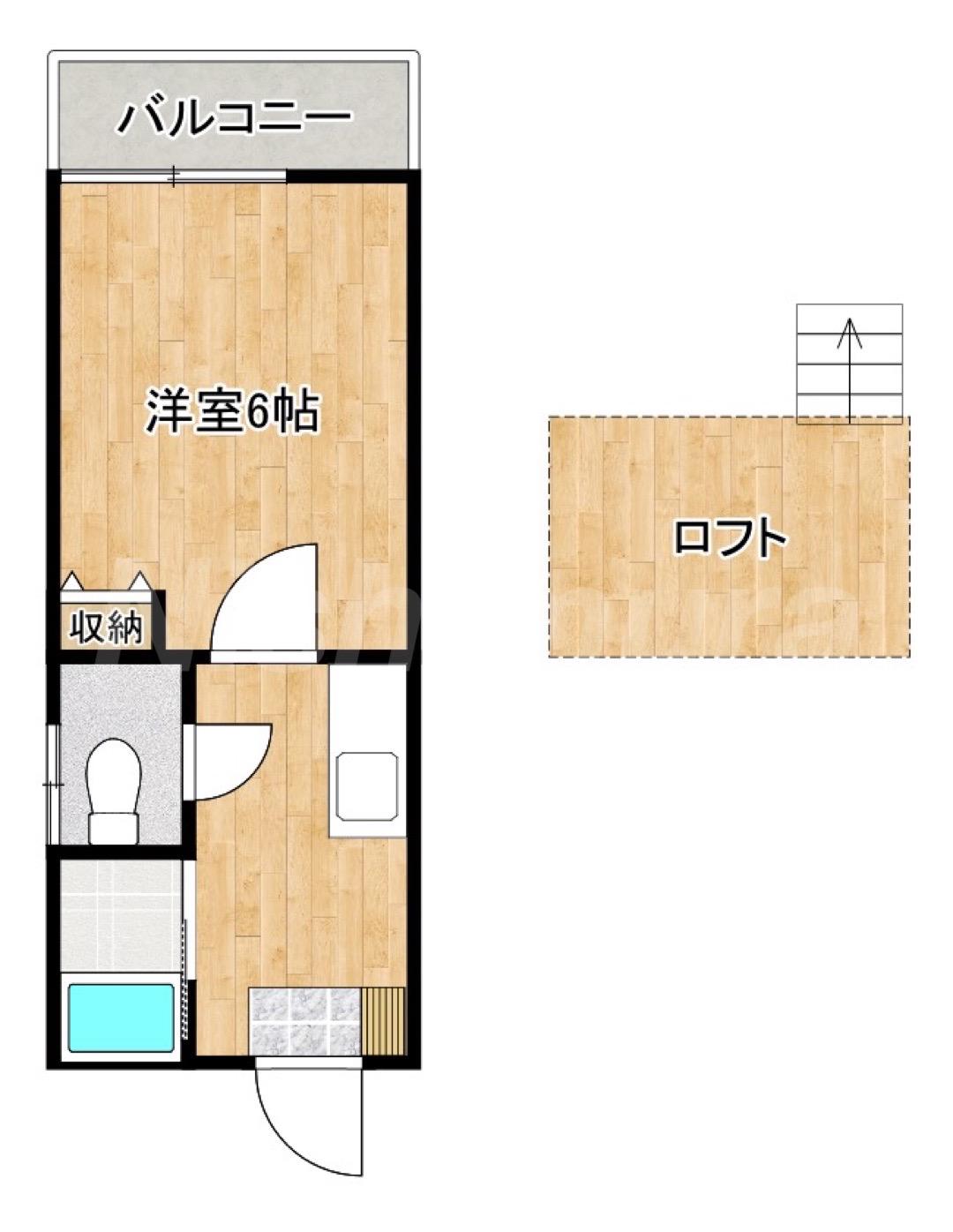 ステーションハイツ(1K/2階)の間取り写真