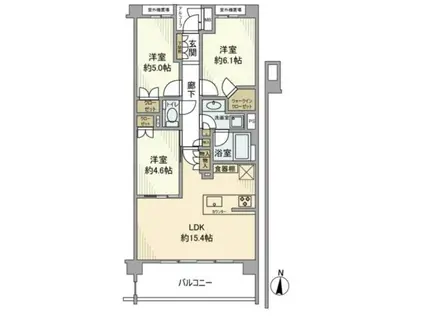 ザ・テラス下目黒(3LDK/3階)の間取り写真