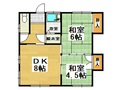 佐伯アパート(2DK/1階)の間取り写真