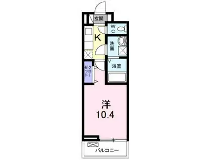 ディアコート此花(1K/1階)の間取り写真