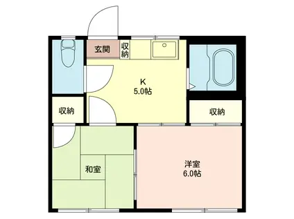 コーポラスせんいち(2K/1階)の間取り写真