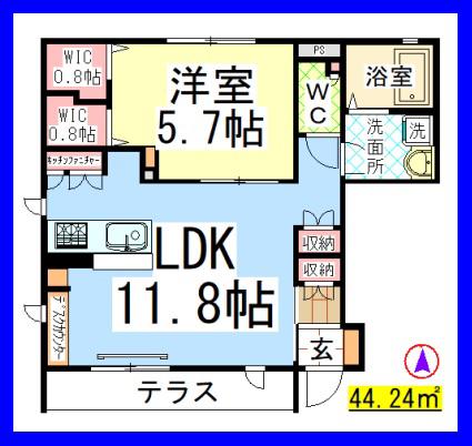 AFクレールメゾンA(1LDK/1階)の間取り写真