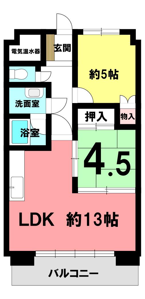 MAC八戸コート(2LDK/4階)の間取り写真