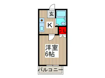 レジデンス飯田(1K/2階)の間取り写真