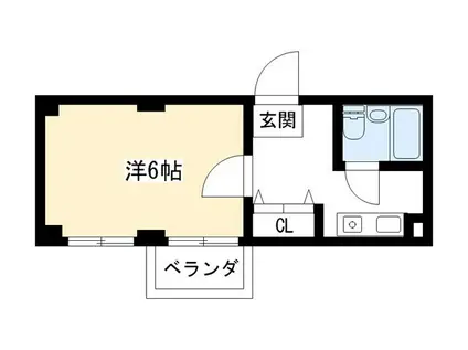 上賀茂松柏(1K/4階)の間取り写真