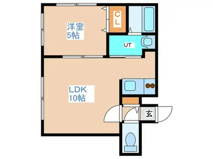 プリマクラッセ環状通東(1LDK/2階)の間取り写真