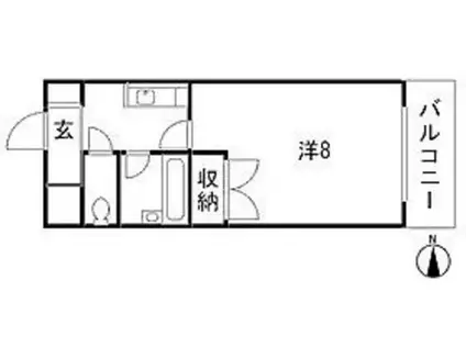 ノマージュ大芝(1K/2階)の間取り写真